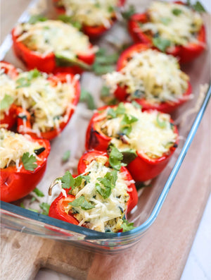 Egg & Turkey Stuffed Peppers