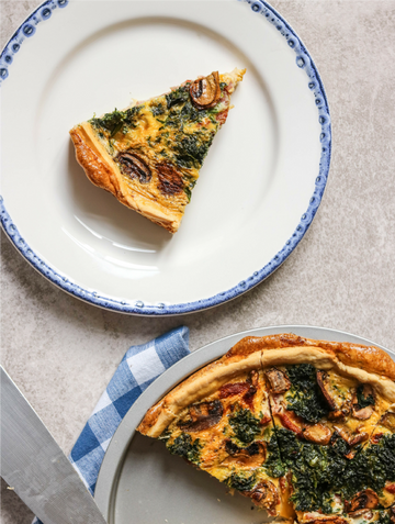 Spinach, Mushroom, & Bacon Quiche